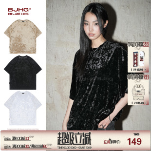 潮牌高级感情侣装 短袖 t恤夏季 女 半袖 美式 BJHG不计后果 轻奢风男士