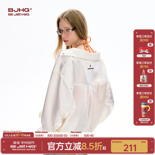BJHG不计后果休闲白色衬衫女款夏季2026新款潮牌美式宽松薄外套女