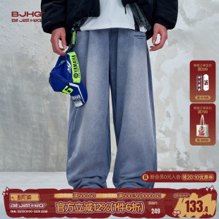 复古裤 暖皮情侣水洗卫裤 子男款 潮流休闲裤 女 春季 BJHG不计后果新款