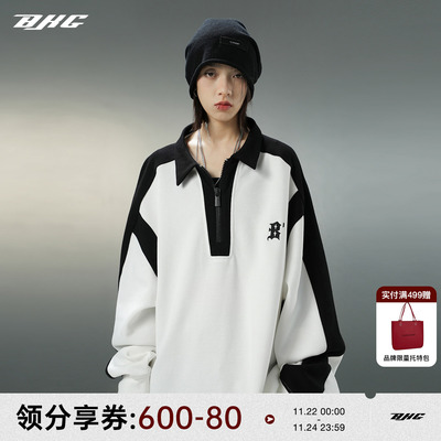 taobao agent Autumn sweatshirt, polo with zipper, American style, with a zipper, 2023 collection