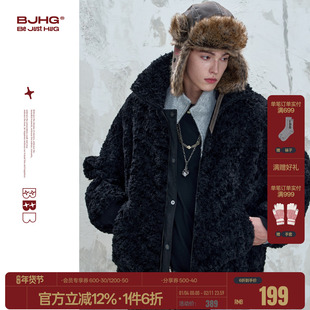 BJHG不计后果座山雕环保麂皮绒棉服男冬季厚外套潮牌加厚冬装棉衣