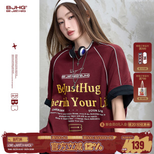 BJHG不计后果复古T恤短袖 短袖 男款 凉感速干美式 女 夏季 张桂源同款