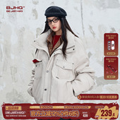 夹克棉衣棉袄 设计感潮牌工装 BJHG不计后果仿牛仔棉服外套男款 冬装