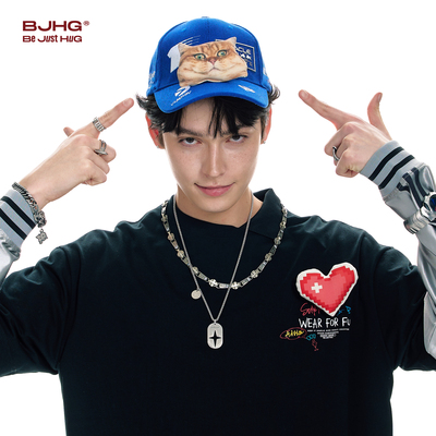 BJHG不计后果 小猫贴贴t恤配饰设计感潮牌衣服装饰品装饰