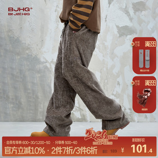 潮牌复古垂坠百搭休闲裤 秋冬季 子 子男款 BJHG不计后果雪尼尔直筒裤