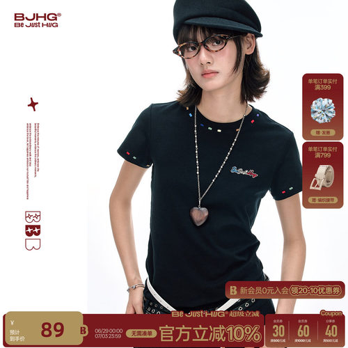 BJHG彩绣针织修身短袖