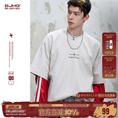 凉感速干功能性宽松情侣装 BJHG不计后果美式 夏季 男款 t恤 复古短袖