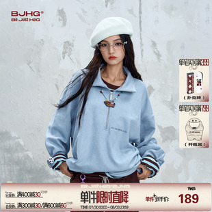 情侣外套女 BJHG不计后果美式 休闲纯色卫衣男生秋季 2025新款 POLO衫