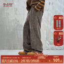 BJHG不计后果老钱风休闲裤子男款秋冬宽松加厚卫裤运动直筒长裤女