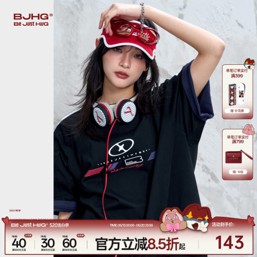 BJHG泽西风复古t恤短袖女