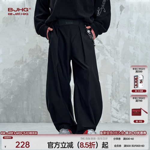 BJHG不计后果复古休闲弯刀工装裤子男款夏季痞帅山系户外运动裤子