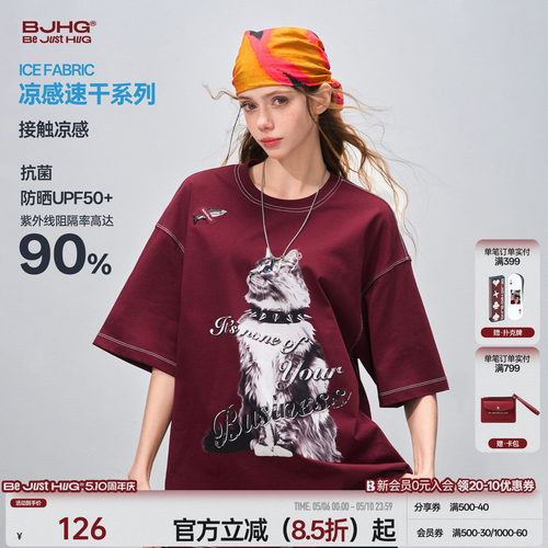 BJHG小猫t恤短袖男款夏2026新款