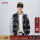 外套男款 春季 新款 BJHG不计后果格子衬衫 潮牌美式 复古拼接条纹衬衣