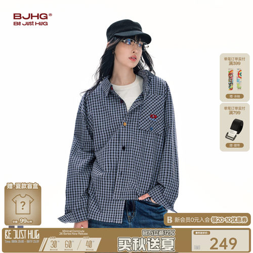 格纹长袖衬衫男款上衣外套
