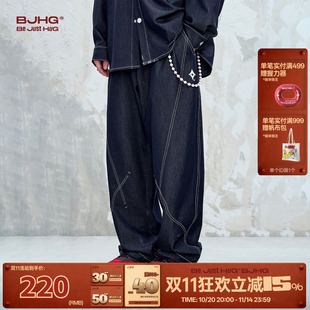 子男款 褲 工裝 子女 直筒男士 高端仿牛仔休閑褲 秋季 BJHG不計后果新款