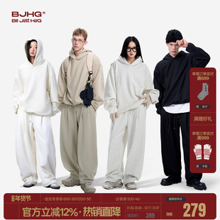 BJHG不计后果火焰绒连帽加绒卫衣男款春季潮牌休闲裤子运动套装女