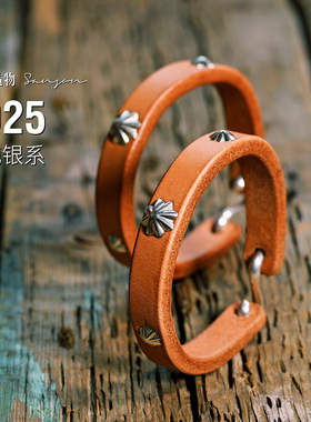 日本栎木皮手环sanson牛皮复古