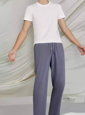 三枪凉感冰泉棉家居裤3A抗菌防螨薄款透气长裤男士睡裤60023B0