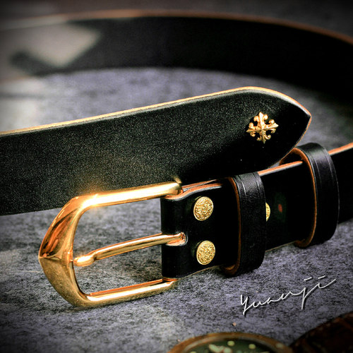 英国马缰皮镀金扣男女款马缰革