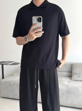 2026新款男生冰丝Polo宽松落肩