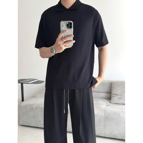 2026新款男生冰丝Polo宽松落肩