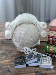 新生儿满月儿童拍照法官律政俏佳人摄影假发套服装复古典主题道具