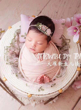 新生儿摄影道具组合花束枕头