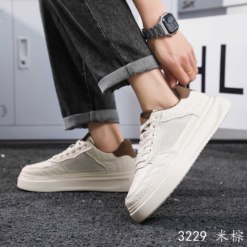 小白鞋2025夏季新款轻质厚底增高时尚休闲鞋百搭运动板鞋潮男鞋子