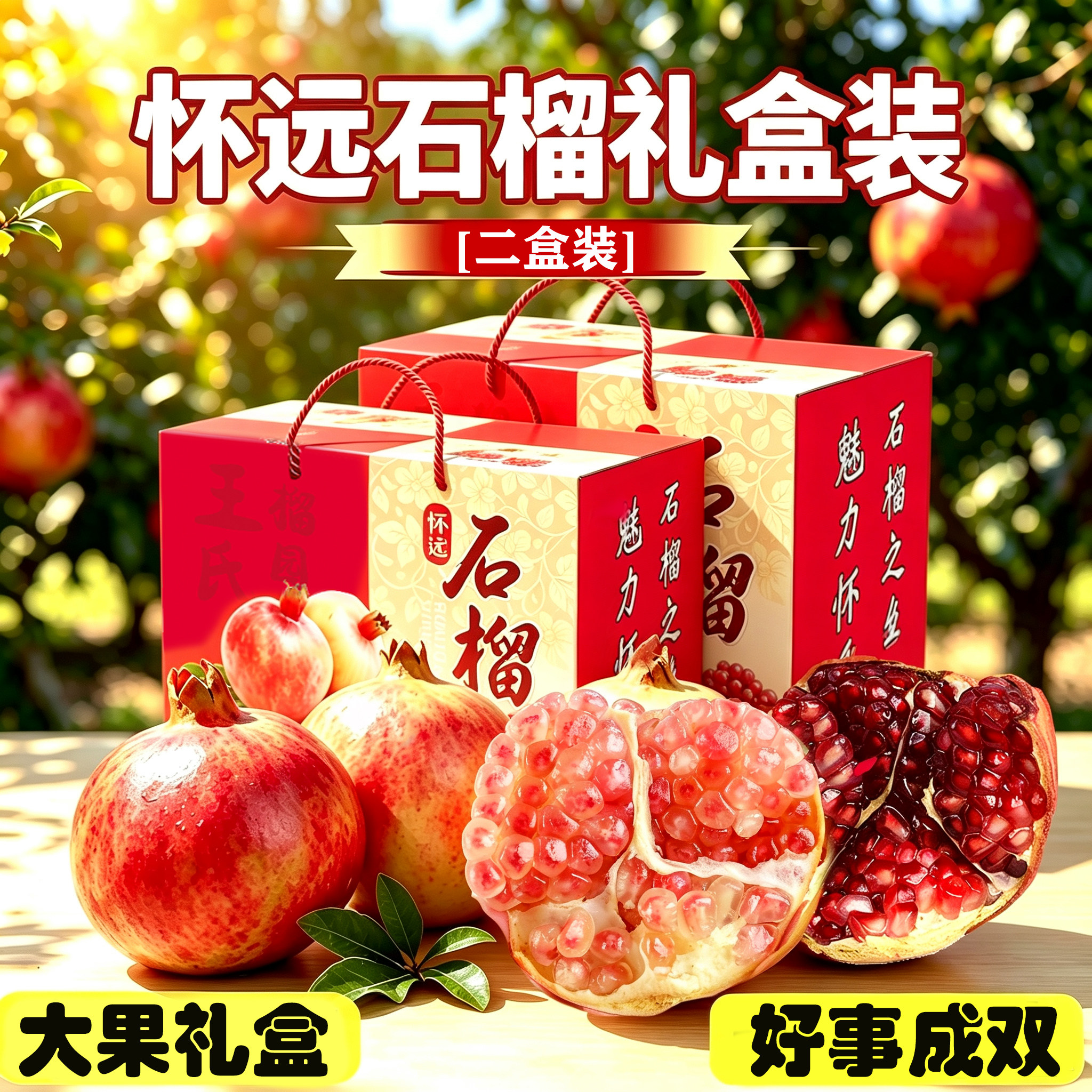 怀远石榴水果玉石籽新鲜礼盒装