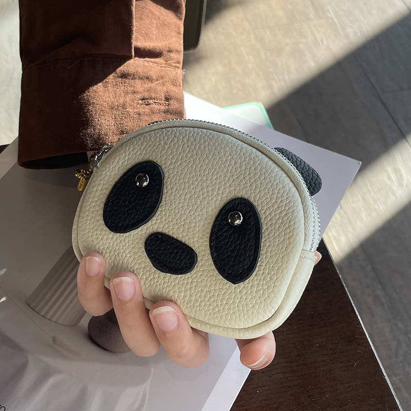 真皮小零钱包女2025新款熊猫卡通可爱零钱收纳包硬币钥匙包大容量,箱包皮具/热销女包/男包,钱包,淘宝优惠券,粉丝福利购,淘宝优惠卷