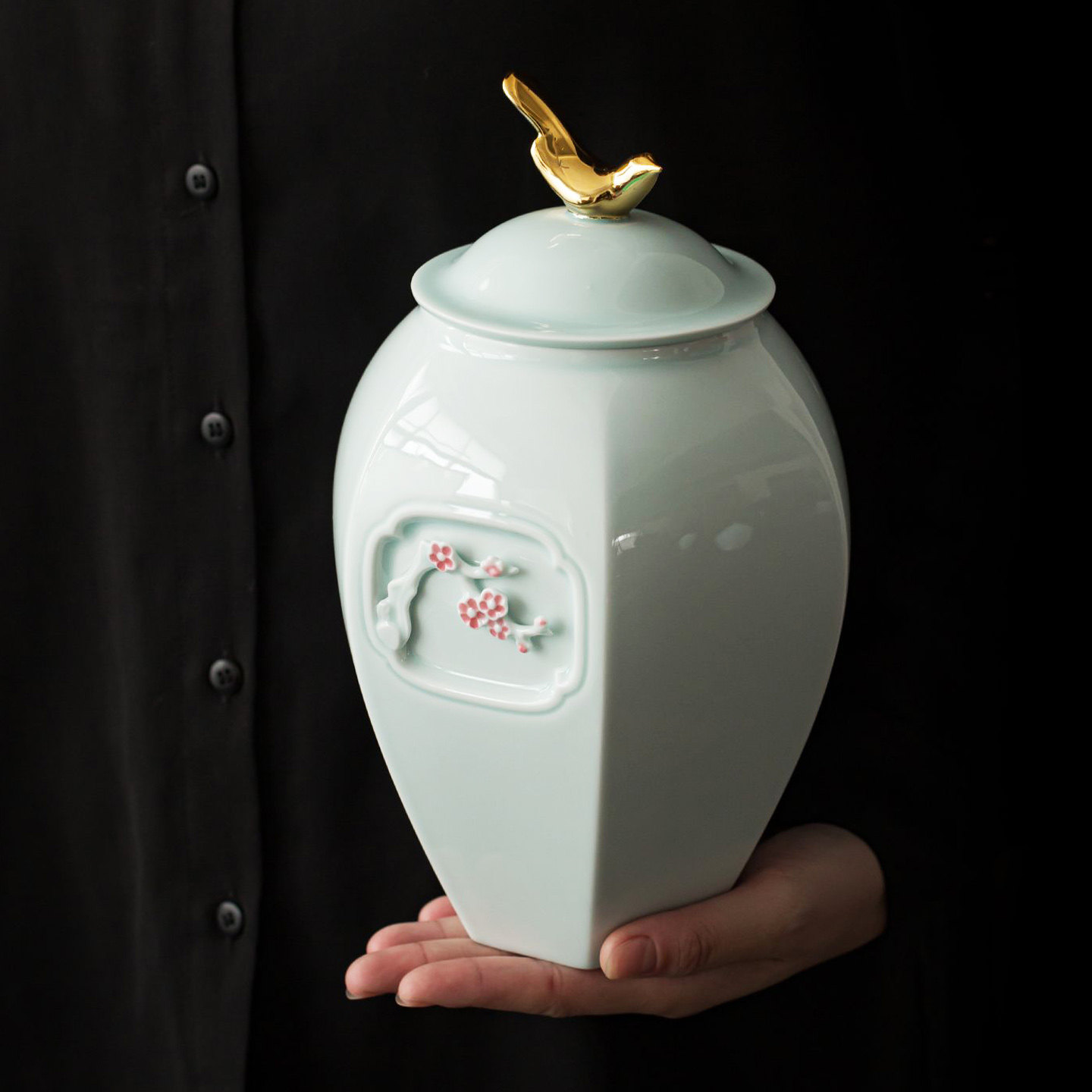 春和景明高档双罐一斤礼盒中式复古茶叶罐陶瓷密封罐储物定制logo,餐饮具,茶叶罐,淘宝优惠券,粉丝福利购,淘宝优惠卷