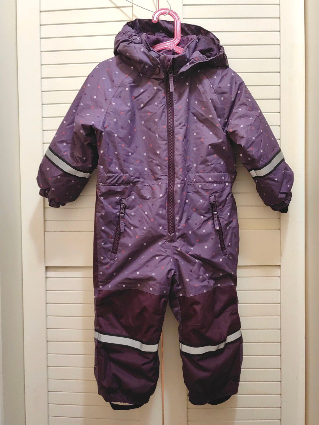 0420包邮86～128cm偏大 冬款防风防水面料 男女童 连帽连体滑雪服