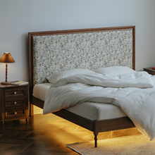 物应实木床北美黑胡桃木法式复古卧室1.8米软包床1.5米双人床大床