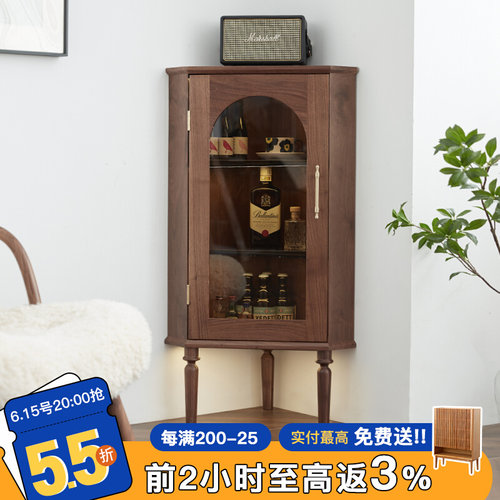 物应角柜实木墙角柜客转角复古酒柜五角边柜
