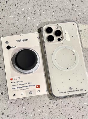 简约ins泼墨黑色磁吸支架适用iPhone15promax苹果14手机壳13pro防摔1211新款16promax女款xsxr双层78plus高级