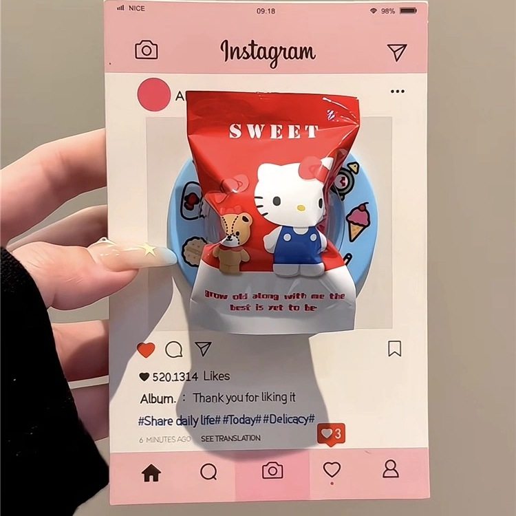 可爱凯蒂猫糖果袋适用Magsafe磁吸手机支架可伸缩折叠便捷强吸附