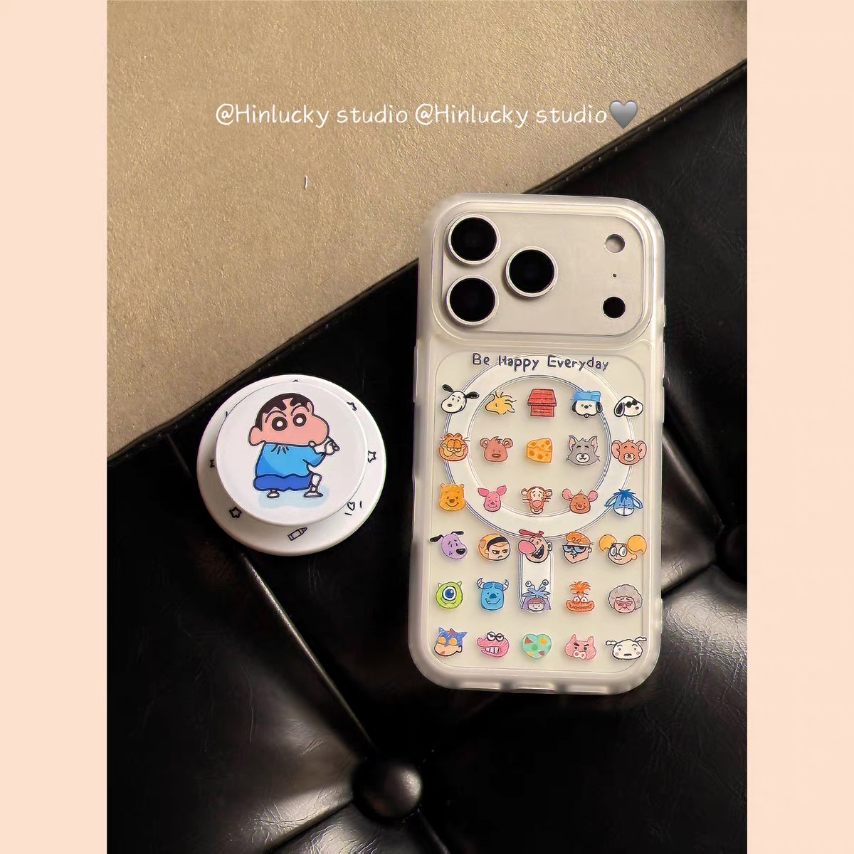 卡通动漫头像小新磁吸支架适用iPhone17promax苹果1413手机壳15pro防摔1211男女16promax磨砂xsxr硬壳78plus