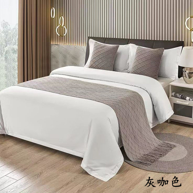 现代简约轻奢民宿宾馆酒店床旗床尾巾纯色床上用品客房床尾搭巾,床上用品,床盖,淘宝优惠券,粉丝福利购,淘宝优惠卷