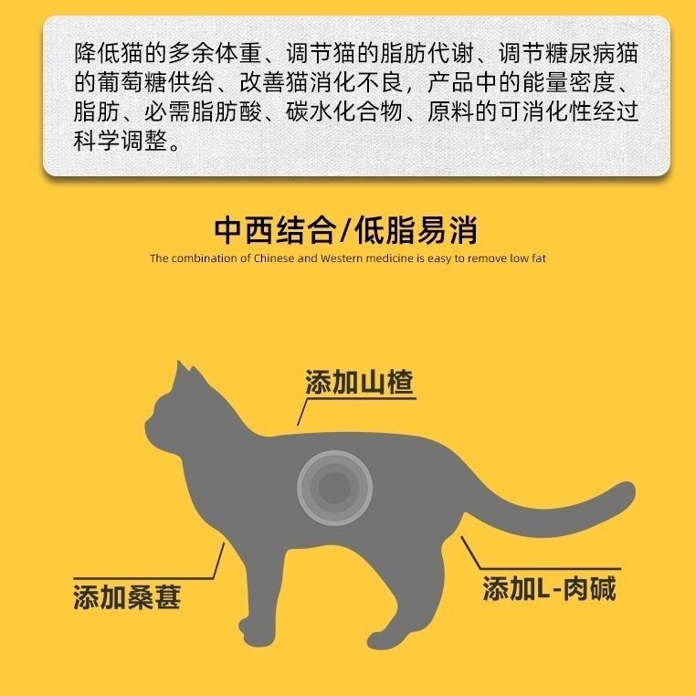 汉优猫低脂易消化处方粮改善消化