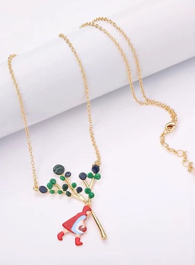 n2童话系列 可爱小红帽珐琅项链毛衣链卫衣链