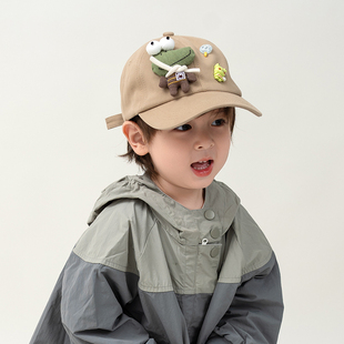 儿童鸭舌帽春秋季男童棒球帽女童帽子遮阳帽防晒卡通可爱出游百搭