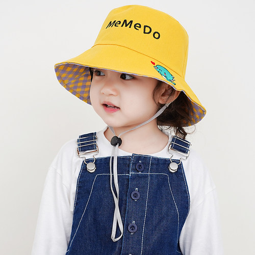 儿童帽子春秋卡通双面戴大檐