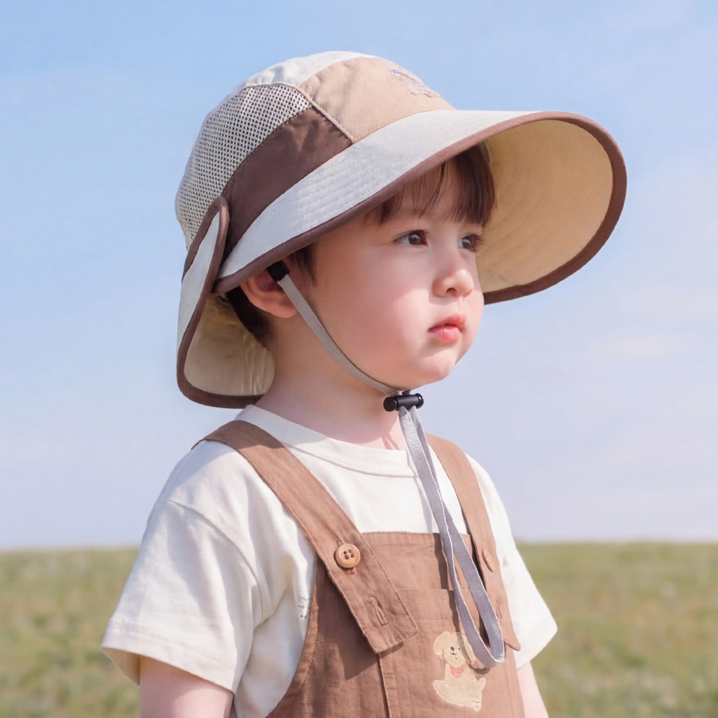 儿童帽子防晒帽春夏季薄款透气遮阳帽男童女童太阳帽凉帽大帽檐