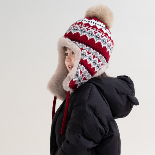 儿童冬季加绒加厚雷锋帽保暖护耳