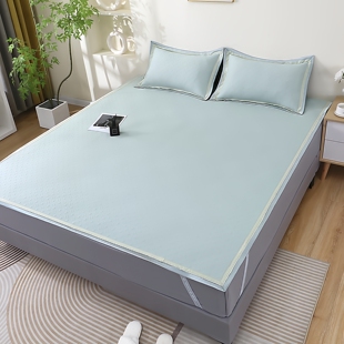 凉而不冰！夏季冰丝凉席软席三件套蕾丝冰凉枕套床席凉感可折叠
