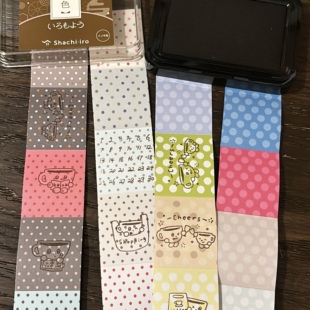 【咕咕万物】波点基础印章盖印贴纸卷便签贴纸书写纸手账胶带分装