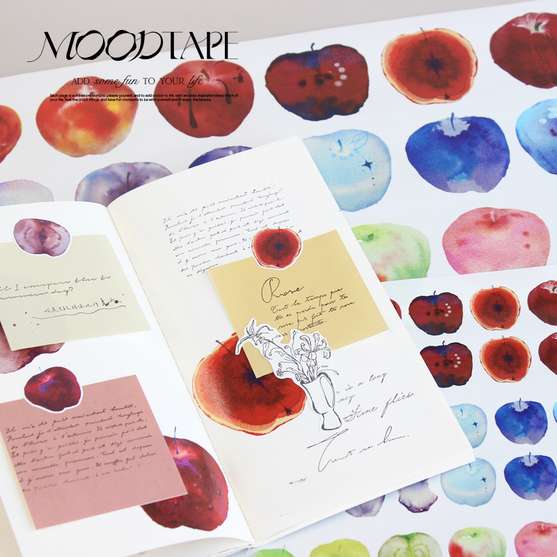 moodtape苹果原创设计切模手帐胶带分装咕卡基础百搭文具贴纸mood