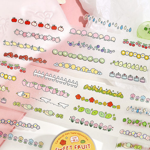 信的恋人闪砂模切PET胶带分装 DECO LINE系列 韩系分隔线手帐胶带