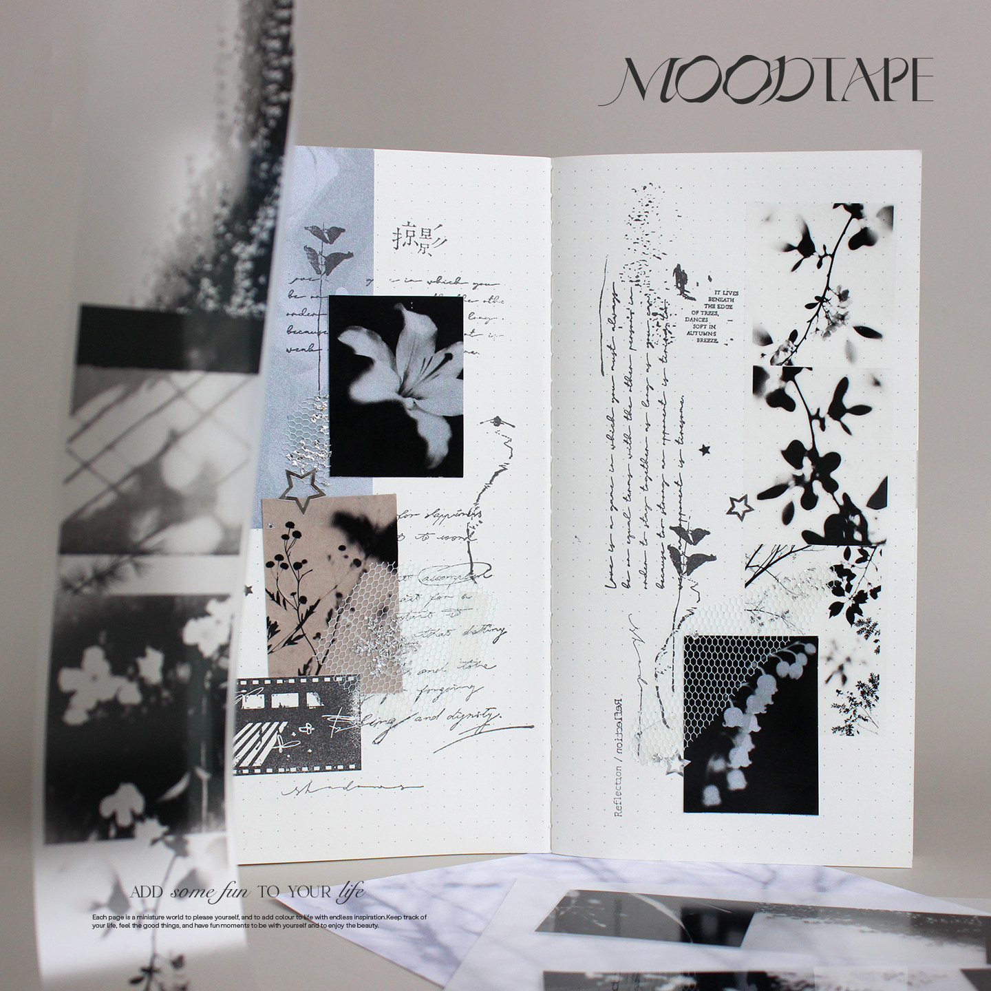 moodtape.光影光阴原创窗影手帐胶带分装咕卡贴纸人物pet和纸文具