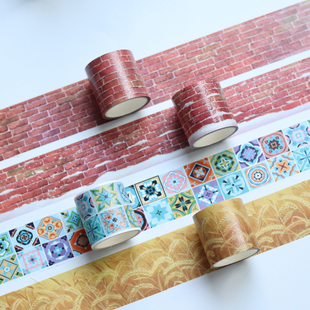 ceenie地面造景胶带分装石板石子路C家手账贴纸马路地板地砖和纸